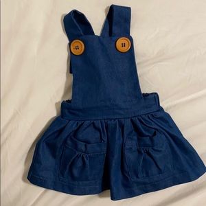 Baileys blossoms suspension bib skirt denim